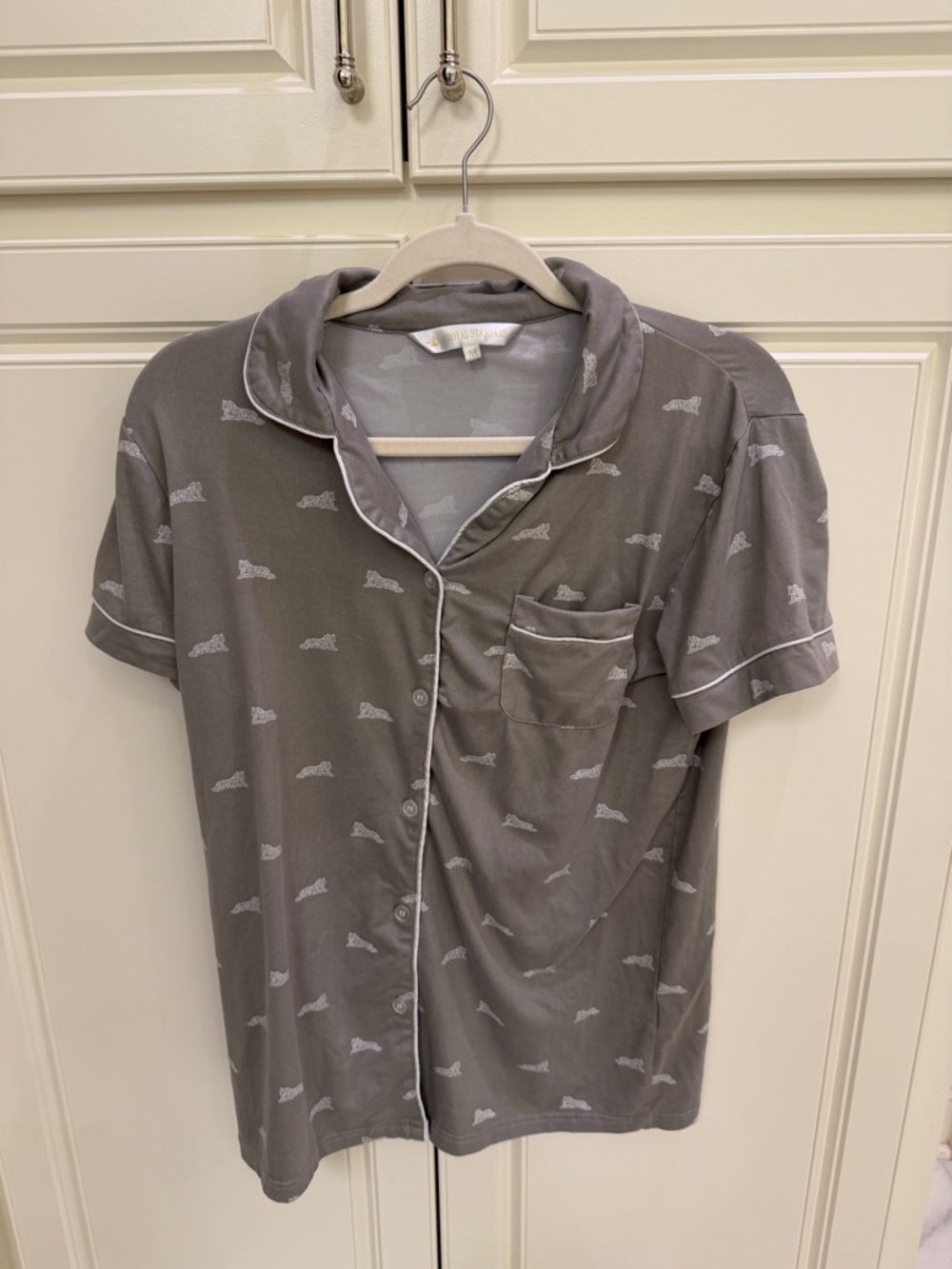 Royal Standard tiger print grey and white pajamas
